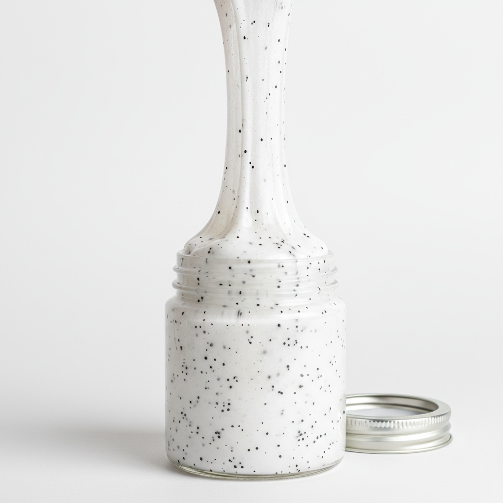 White with Black Glitter Slime