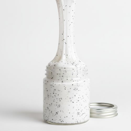 White with Black Glitter Slime